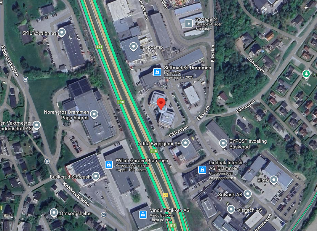 Kart over Gråterudveien 1, 3036 Drammen