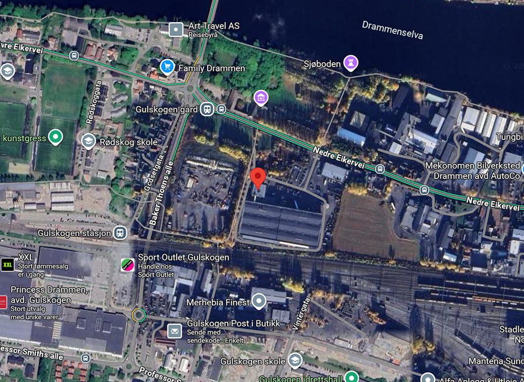 Kart over Nedre Eikervei 65, 3048 Drammen
