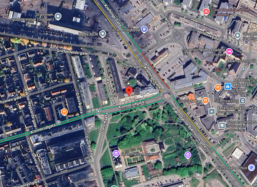 Kart over Konnerudgata 10, 3045 Drammen
