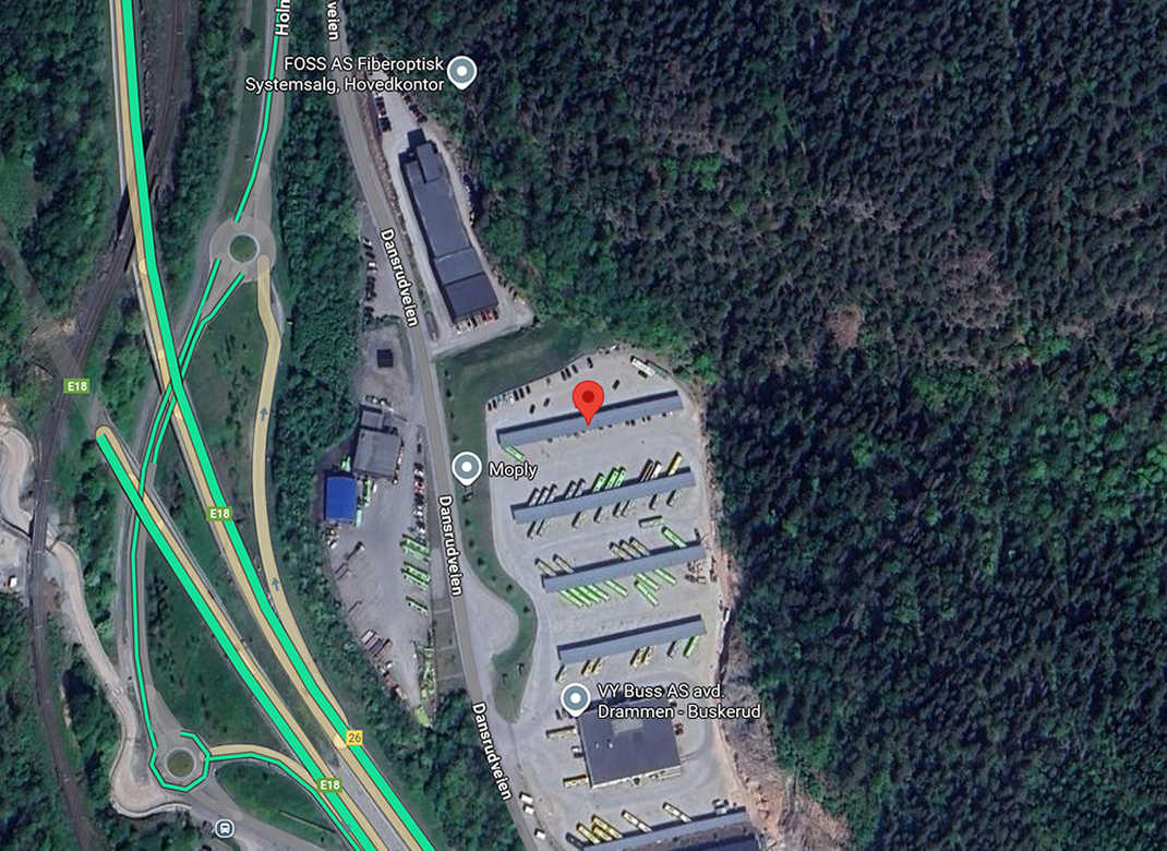 Kart over Dansrudveien 75, 3036 Drammen