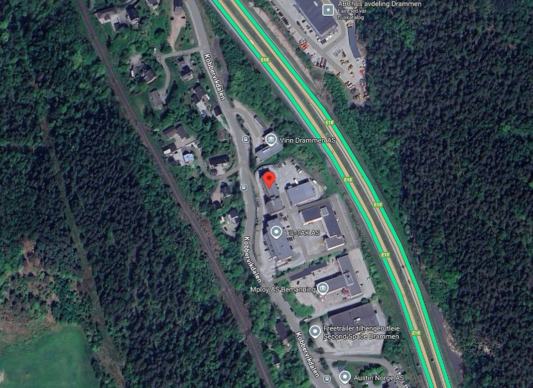Kart over Kobbervikdalen 61, 3036 Drammen