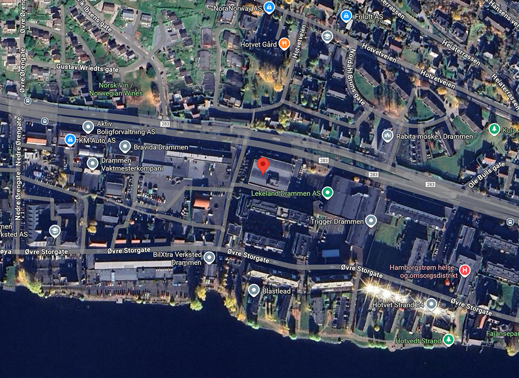 Kart over Rosenkrantzgata 61, 3018 Drammen